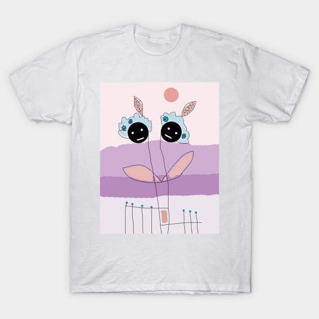 Kids Feel Like Flowers Stick Figure T-Shirt by Eigo Wild